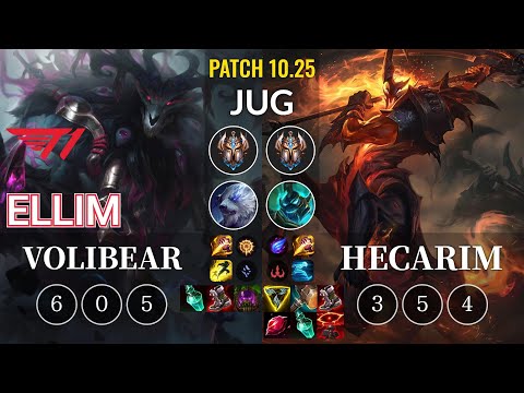 T1 Ellim Volibear vs Hecarim Jungle - KR Patch 10.25