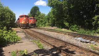 CN train race... two CN trains race for the finish line! Who gets to the yard first?