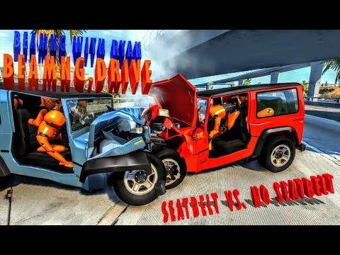 BeamNG Drive Crashes & Gameplay -Seatbelt vs. No Seatbelt - Realistic Wrecks