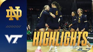 Helmers Lifts Irish in Four-Set Thriller | Highlights vs Virginia Tech | Notre Dame Volleyball