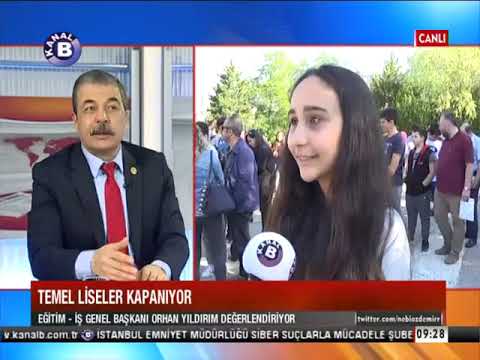Genel Başkanımız Orhan Yıldırım, Kanal B`de, Milli Eğitim Bakanlığı’nın kurs ve temel liseleri kapatma kararını değerlendirdi.  | EĞİTİM İŞ