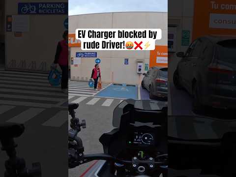 EV Charger blocked by rude Driver! 🤬❌ #electricmotorcycle #evcharging #evcharger #evfail #ev