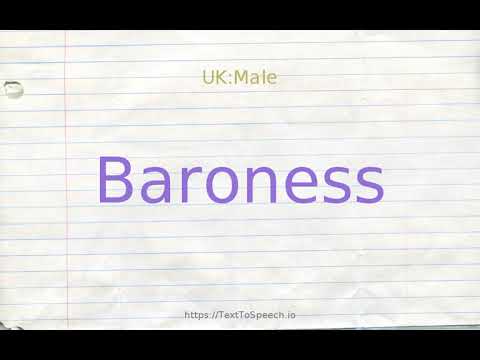 How to pronounce baroness