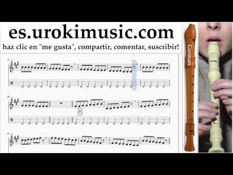 Como Tocar Flauta dulce G. Sia Elastic Heart Parte#1 Clases Notas Musicales Tutorial Tablatura