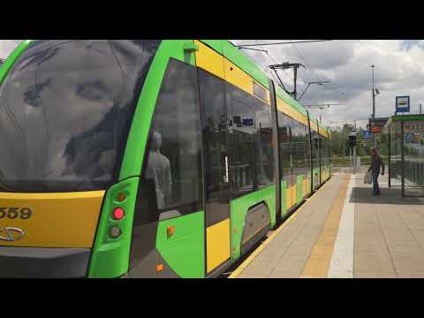 Poland, Poznań, tram 97 ride from Rondo Żegrze to Klin
