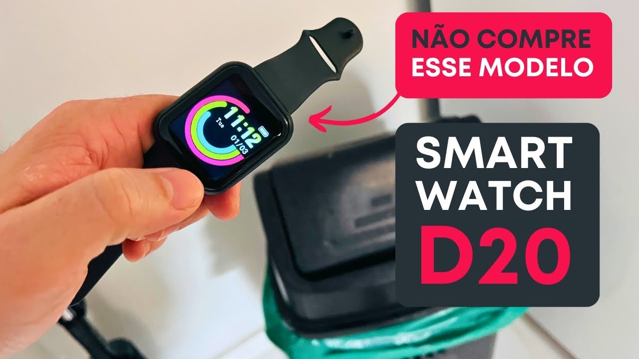 Miniatura da avaliação em vídeo de Smartwatch D20 Monitor de Atividades e Notificações