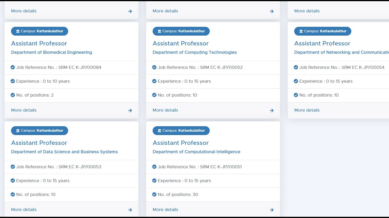 Assistant Professor Vacancy | JRF Position | PDF position | Number of position 62