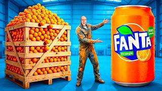 Я СДЕЛАЛ ГИГАНТСКУЮ FANTA ИЗ 1 ТОННЫ АПЕЛЬСИНОВ !!!