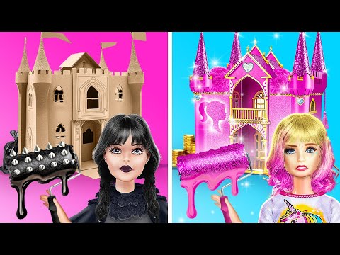 WEDNESDAY VS ENID DOLL DREAM HOUSE 🖤 💝 Room Makeover * I Built a Secret Room By YayTime! STAR