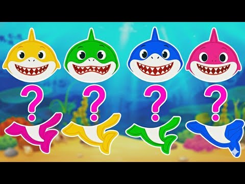Jeu d'habillage avec Baby Shark | Associe la tête et les couleurs | Vidéo pour tout-petits