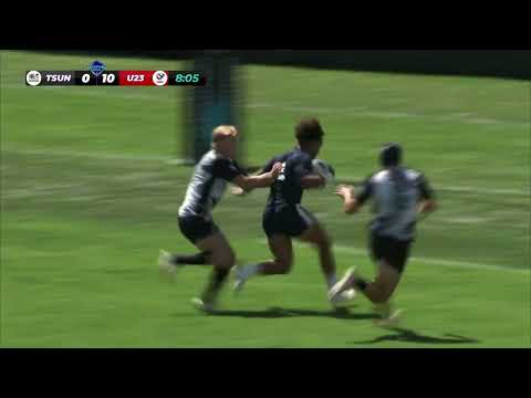 Darius Law Try Time Tsunami Barbarians v USA U23s RugbyTown 7's SF Cup Day 3 Infinity Park 08.27.23