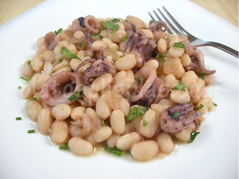 Alubias con calamares