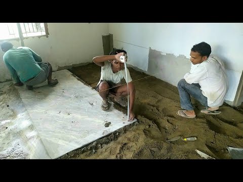 White Granite Flooring and Polishing Techniques _ 800 Sq ft house Marble floor design|Marble fitting