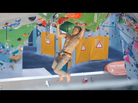 Trying the hardest route in my Climbing gym!