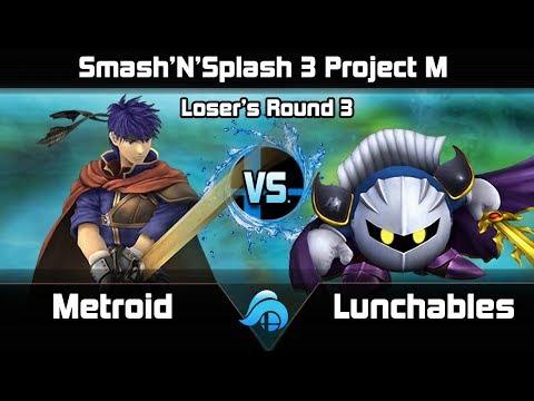 Smash n Splash 3 Project M Top 32 Losers Rd. 4 - Metroid (Ike) vs. Lunchables (Meta Knight)