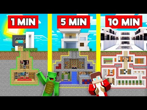 UNDERGROUND HOUSE BUILD BATTLE CHALLENGE In Minecraft - NOOB VS PRO - Maizen Mizen Mazien Parody
