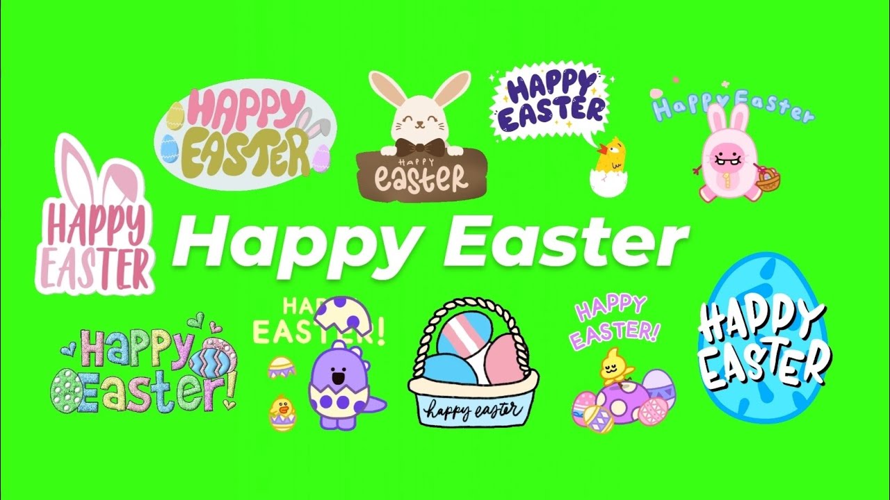 Animated Happy Easter Text Title Green Screen Pack (Free Download)
