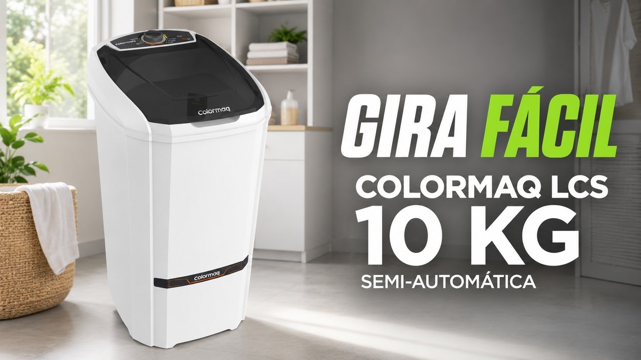 Miniatura da avaliação em vídeo de Maquina de Lavar Colormaq Tanquinho LCS10 10kg 127V