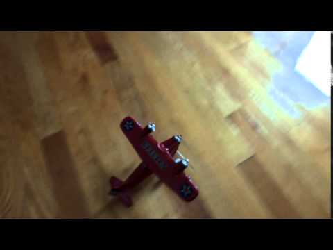 Vintage Kuramochi Tri Motor Douglas Tin Wind Up Toy Air Plane