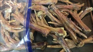 Dehydrated WHAT?!  Homegrown Dried Chicken Feet Treat for Dogs!