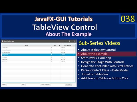 TableView | Part 2 - About the Example | JavaFx GUI Tutorial #38