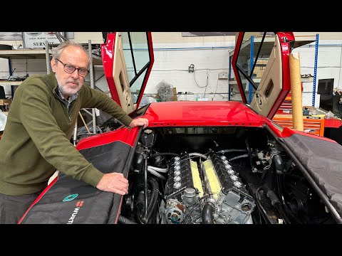 Lamborghini Countach resto part 7. Engine is back in but there's a problem..