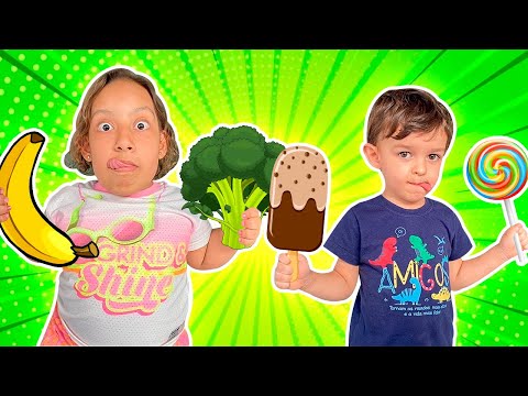 Maria Clara e João Pedro ensinam que é importante comer frutas e verduras - Família MC Divertida