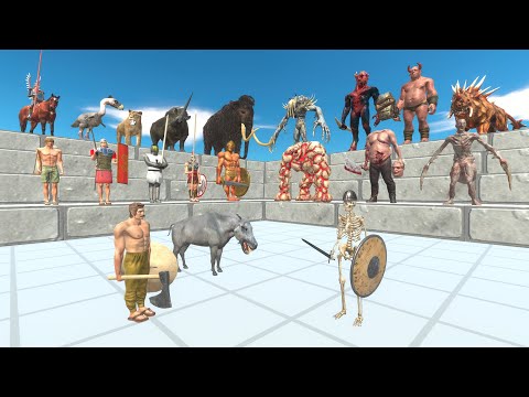 2 vs 1 Tournament Prehistoric Mammals & Ancient Humans vs Infernals - Animal Revolt Battle Simulator