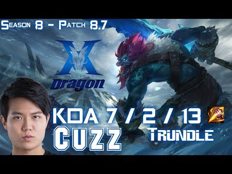 KZ Cuzz TRUNDLE vs LEE SIN Jungle - Patch 8.7 KR Ranked