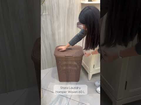 Gambar Stora Keranjang Laundry Woven 44.5x34x57.5 cm - Cokelat