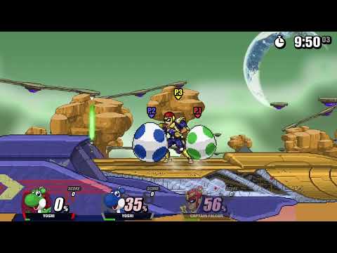 Super Smash Flash 2 Beta Free For All - Yoshi Color Vs Captain Falcon #1066