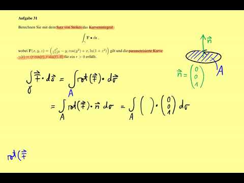 Aufgabe zum Satz von Stokes Vektoranalysis Teil 25