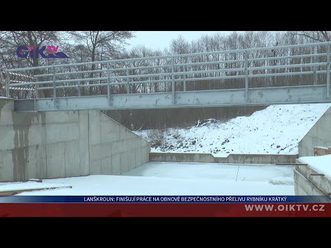 Lanškroun: Finišují práce na obnově bezpečnostního přelivu rybníku Krátký