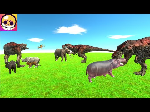 [MODERN MAMMALS CHALLENGE] CARNIVORE DINOSAURS VS MODERN MAMMALS ANIMAL REVOLT BATTLE SIMULATOR ARBS