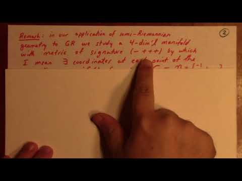 General Relativity: Lecture 12: metric on space time