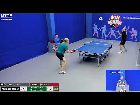 12:30 Чуканов Марат 3-2 Коваленко Владислав 4-стол ЮГ1  25.02.21