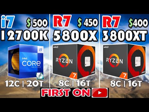 Core i7 12700K vs Ryzen 7 5800X vs Ryzen 7 3800XT | RTX 3090 - TEST IN 10 GAMES