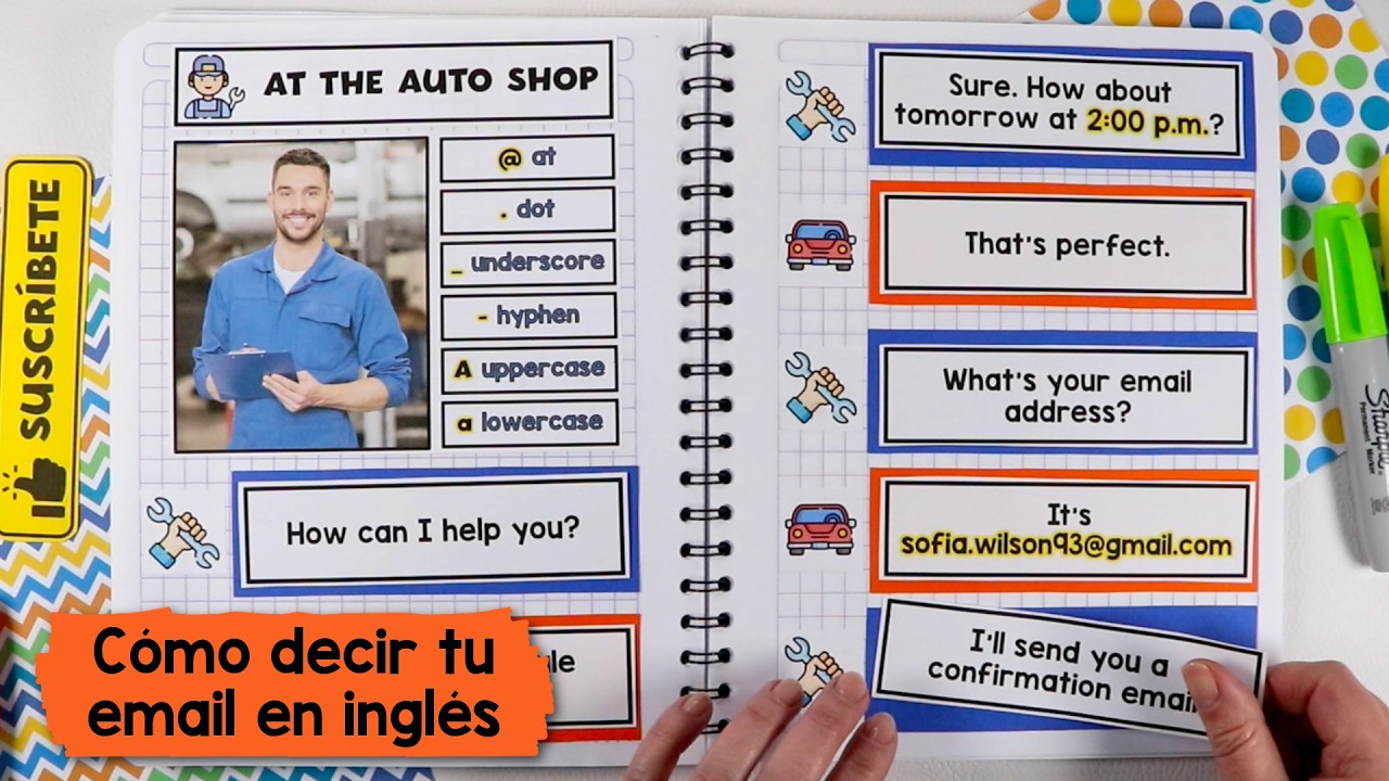 Diálogo básico en inglés: Cómo decir tu email en inglés | Lección 12 - Inglés para Principiantes