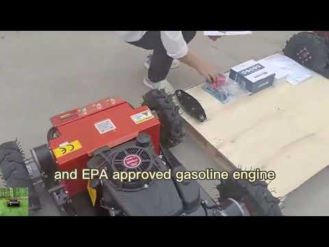 sterowana radiowo kosiarka gąsienicowa wyprodukowana w fabryce producenta w Chinach