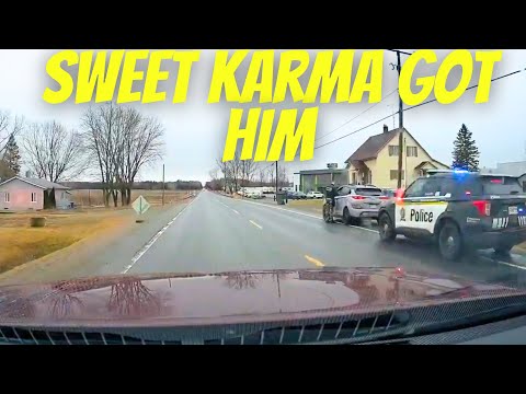 DRIVER DOESN'T CARE BUT POLICE DOES  Road Rage  Bad Drivers Hit and Run Instant Karma Brake Check