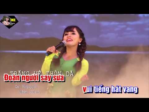 KARAOKE - Trăng Về Thôn Dã | Beat Gốc Hồng Quyên