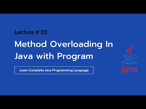 Method Overloading In Java Lecture 25 Learn Programming