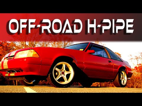 Fox Body Mustang - Off Road H Pipe Exhaust Install and Test.  Is it too Loud?  Too Loud Inside?