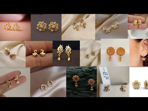Gold earrings tops designs for daily use/gold stud earrings designs/daily wear gold earrings design/