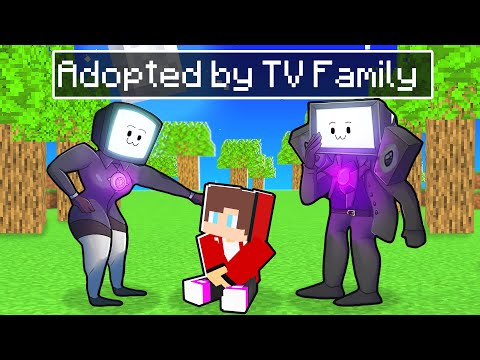 MAIZEN Adopted by TITAN TV FAMILY in Minecraft! - Parody Story(JJ and Mikey TV)