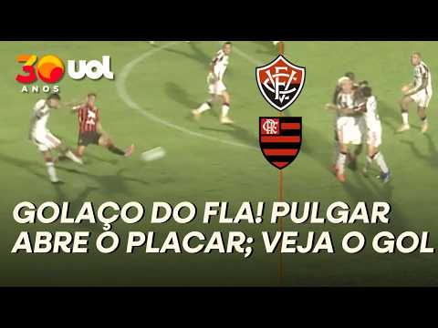 GOL DO FLAMENGO! PULGAR RECEBE DE CEBOLINHA E MANDA NO ÂNGULO DO GOLEIRO DO VITÓRIA
