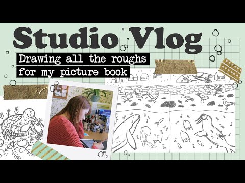 Studio Vlog 009 | drawing my picture book roughs on procreate