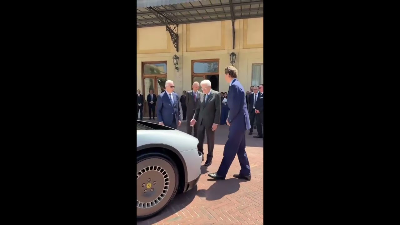 Il Presidente Mattarella prova al Quirinale il nuovo modello Ferrari: Luce
