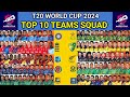 T20 World Cup Squad Top 10 Teams Mens T20 World Cup Squad Video Icct20worldcup2024
