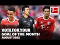 BEST GOALS in August • Musiala, Sané or …? – Goal of the Month!